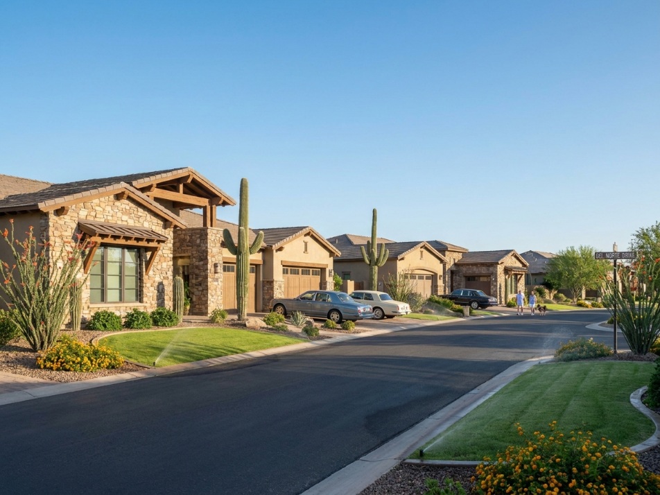 Residential neighborhoods and construction projects in Scottsdale, Arizona